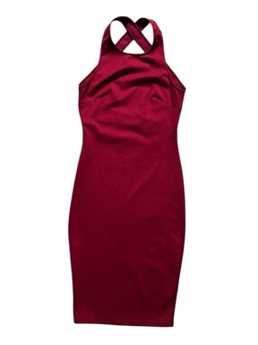 NWT 12th Stunning Deep Red Halter-Neck Bodycon Dress, Size M